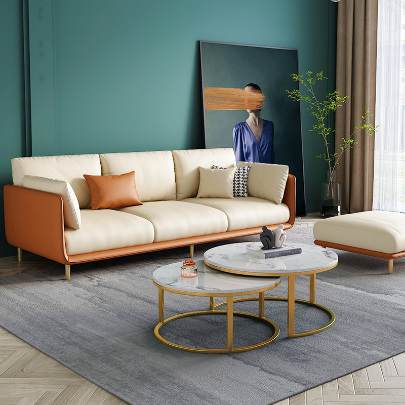 北欧意式极简科技布艺沙发小户型现代简约简易直排三人位客厅组合