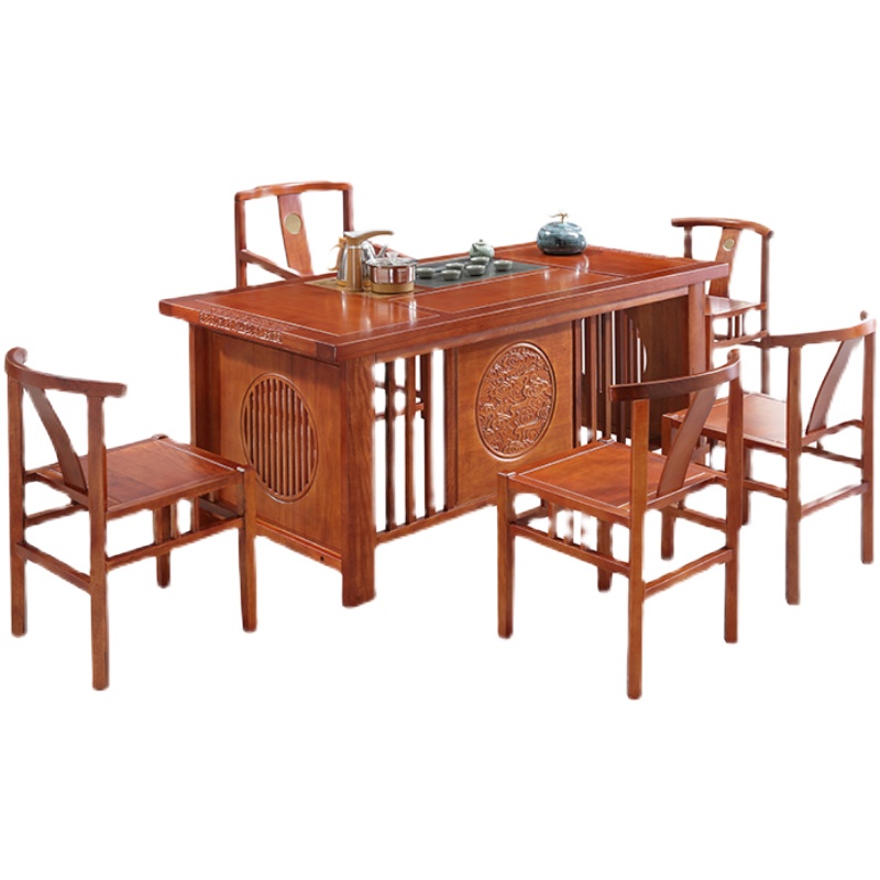 红木茶台实木茶桌椅组合中式功夫茶几花梨木阳台茶桌茶具套装一体