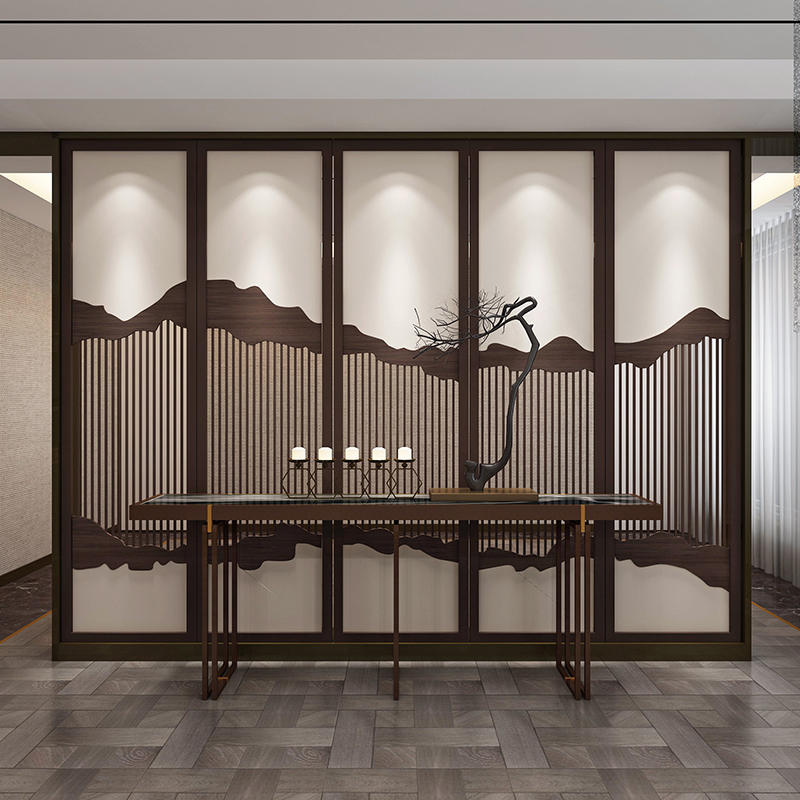 实木屏风隔断新中式客厅房间分隔神器现代轻奢创意屏障办公室装饰